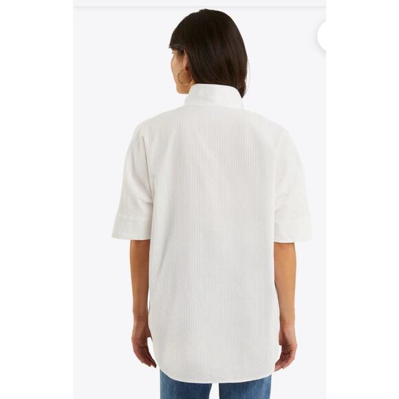 Draper James Logan White Shirting Stripe sz L - Picture 3 of 7